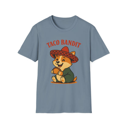 Taco Bandit Unisex Softstyle T-Shirt | Funny Pet Tee, Gift for Dog Lovers, Unique Casual Wear, Birthday Gift, Taco Tuesday Shirt
