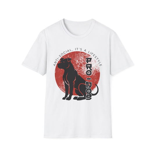 Anti-Social Pro-Dog Graphic T-Shirt – Dog Lover Tee
