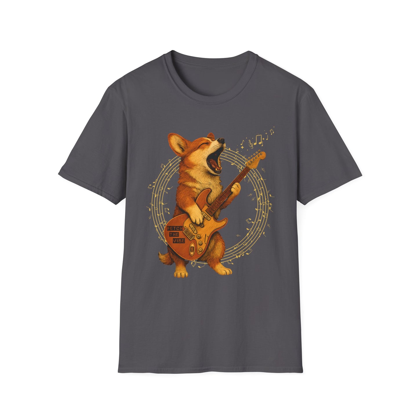 Rockin’ Corgi Guitar Shirt – Funny Dog Music T-Shirt Lover Gift, Music Enthusiast Tee, Fun Dog Shirt, Casual Wear for Any Occasion