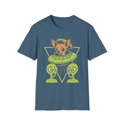 Alien Chihuahua UFO Funny Dog T-Shirt for Pet Lovers, Quirky Gift, UFO Design, Pet Lover's Apparel, Fun Casual Wear