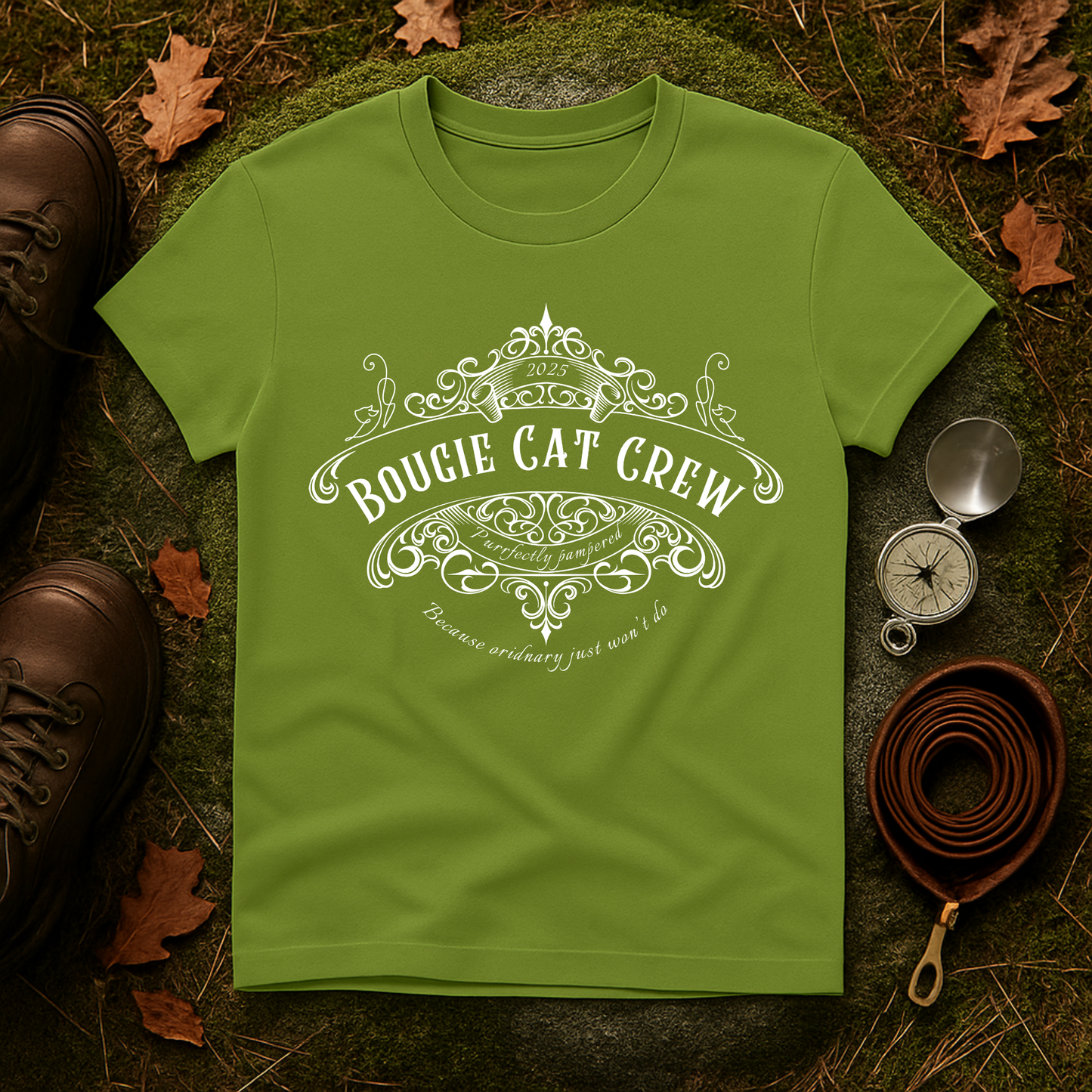 Bougie Cat Crew Tee – Purrfectly Pampered Cat Shirt