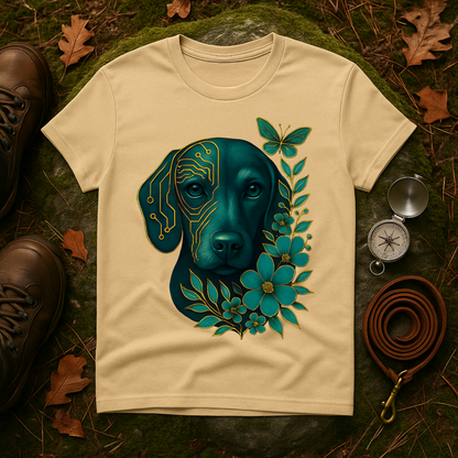 Artistic Dog Lover T-Shirt, Gift for Pet Owners, Nature-Inspired Tee, Birthday Gift, Casual Wear, Unisex Softstyle Tee