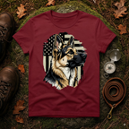 German Shepherd American Flag T-Shirt