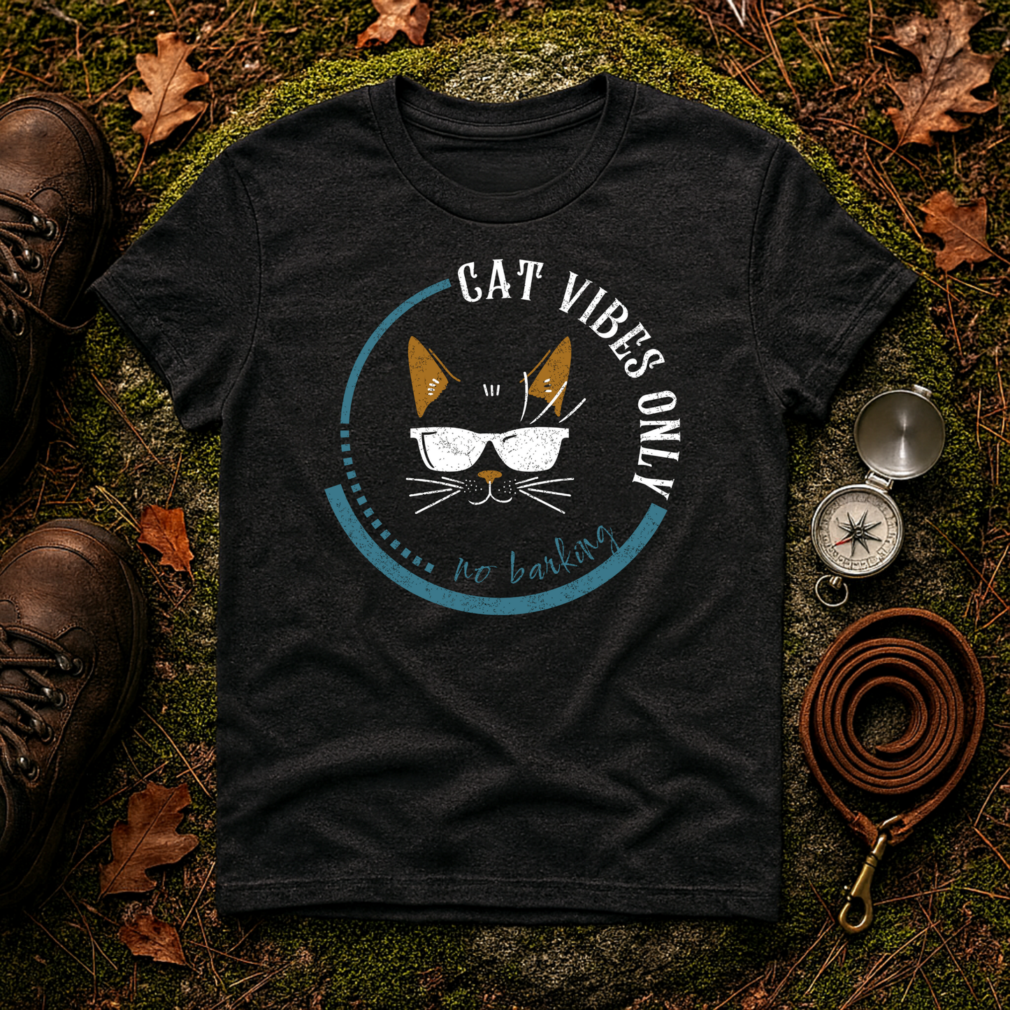 Cat Vibes Only Tee – Funny Cat Lover Shirt, No Barking