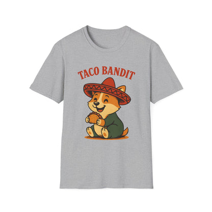 Taco Bandit Unisex Softstyle T-Shirt | Funny Pet Tee, Gift for Dog Lovers, Unique Casual Wear, Birthday Gift, Taco Tuesday Shirt