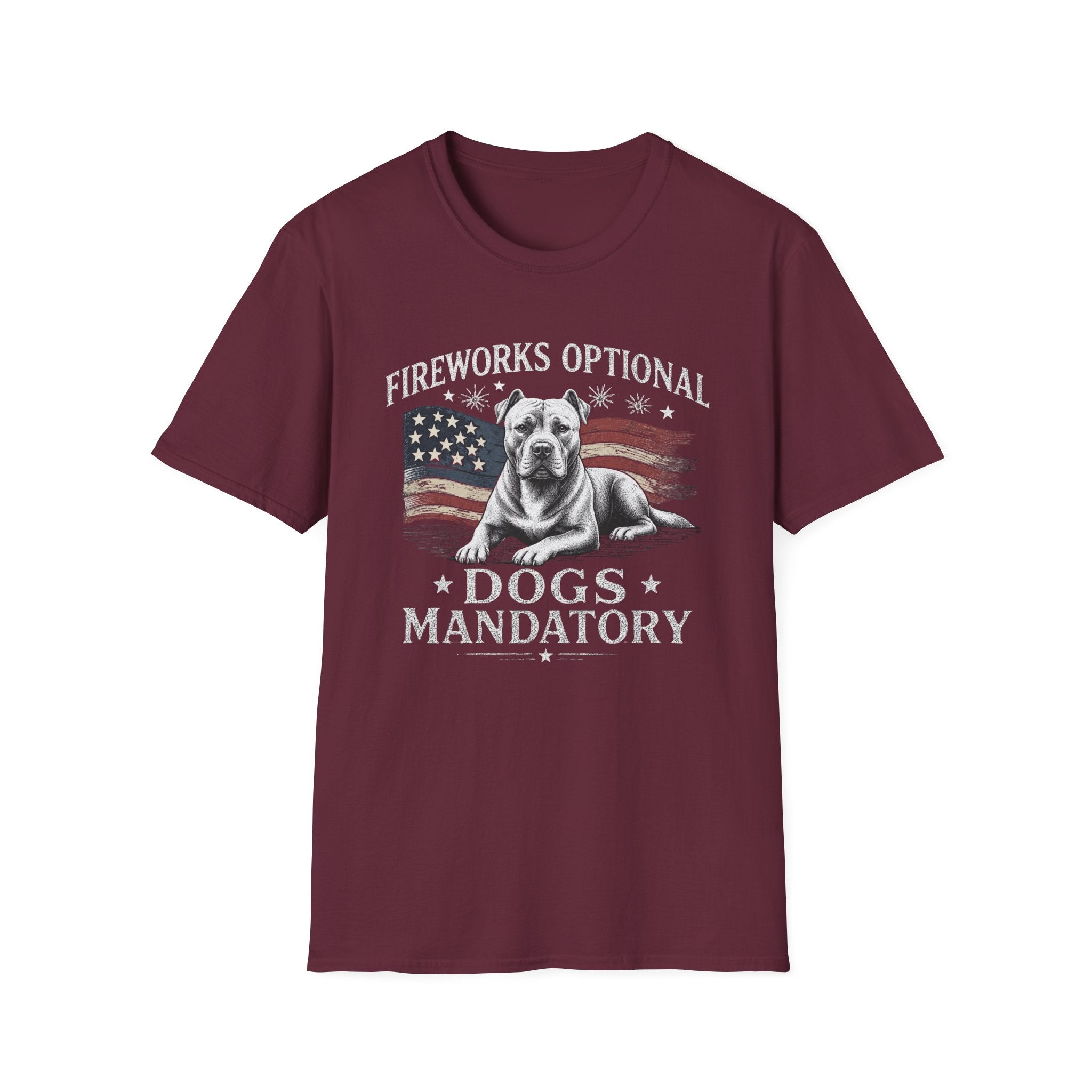 Fireworks Optional Dogs Mandatory Pitbull T-Shirt