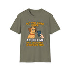 Funny Dog Pet Me Phone Warning T-Shirt
