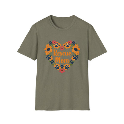 Rescue Mom Floral Heart Tee – Dog Mom Gift
