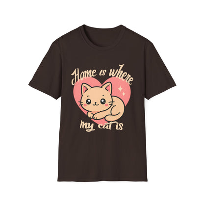 Cute Kawaii Cat Shirt – Home Is Where My Cat Is Tee