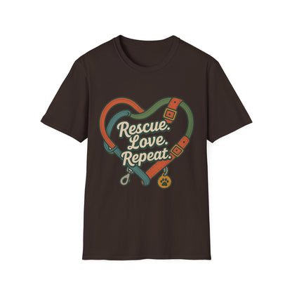 Rescue Love Repeat Tee – Adopt Don't Shop Shirt