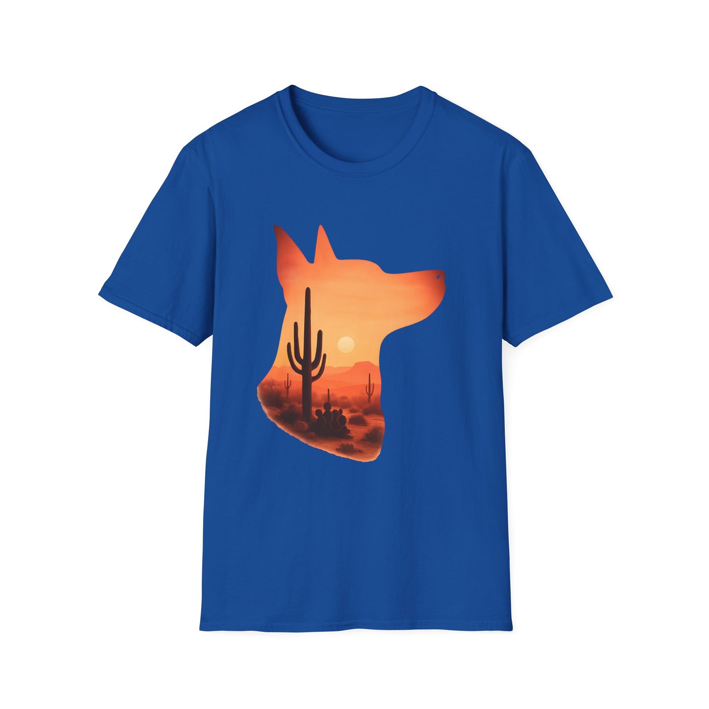 Desert Dog Silhouette T-Shirt | Unisex Graphic Tee, Dog Lover Gift, Nature Vibe Shirt, Outdoor Adventure Apparel, Casual Everyday Wear