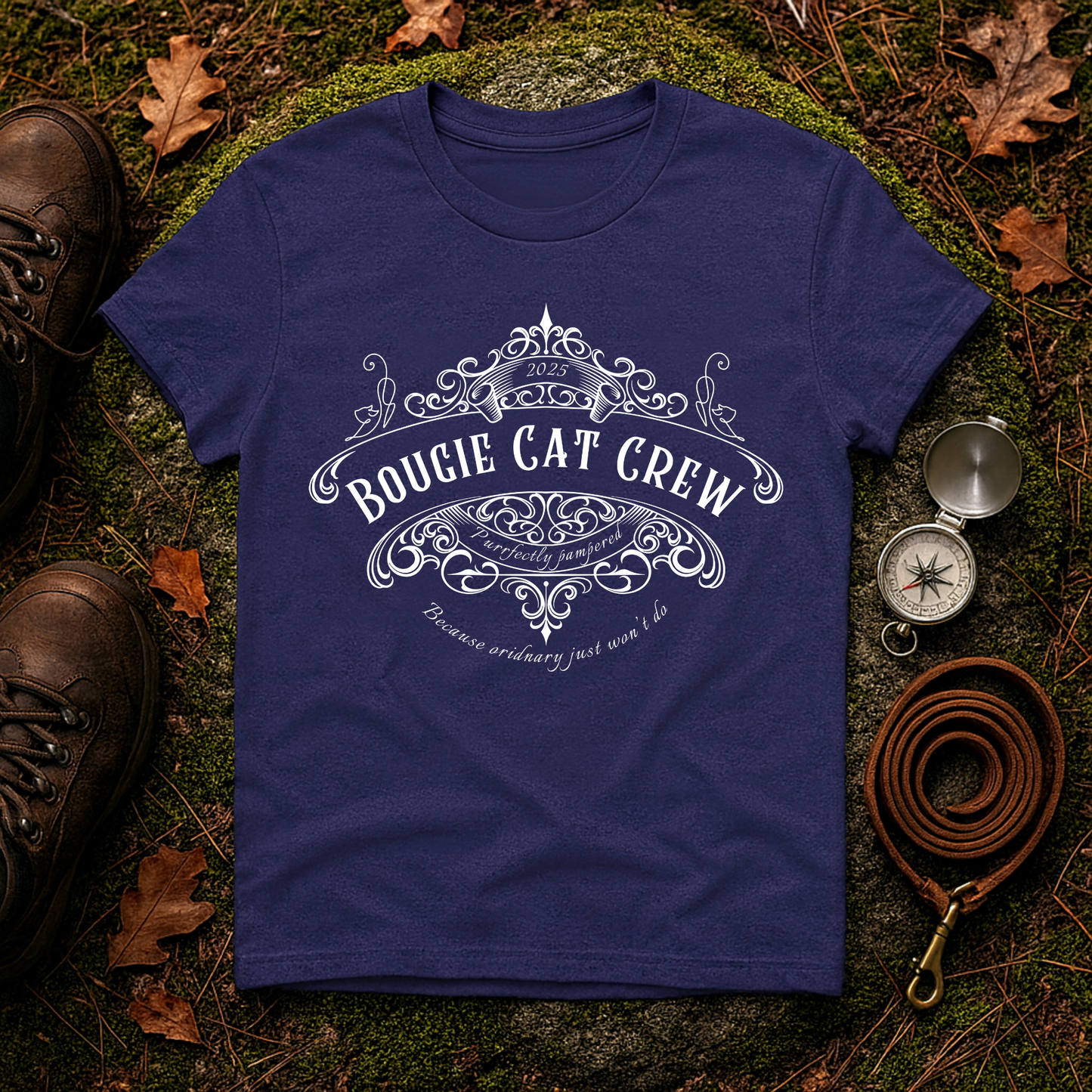 Bougie Cat Crew Tee – Purrfectly Pampered Cat Shirt