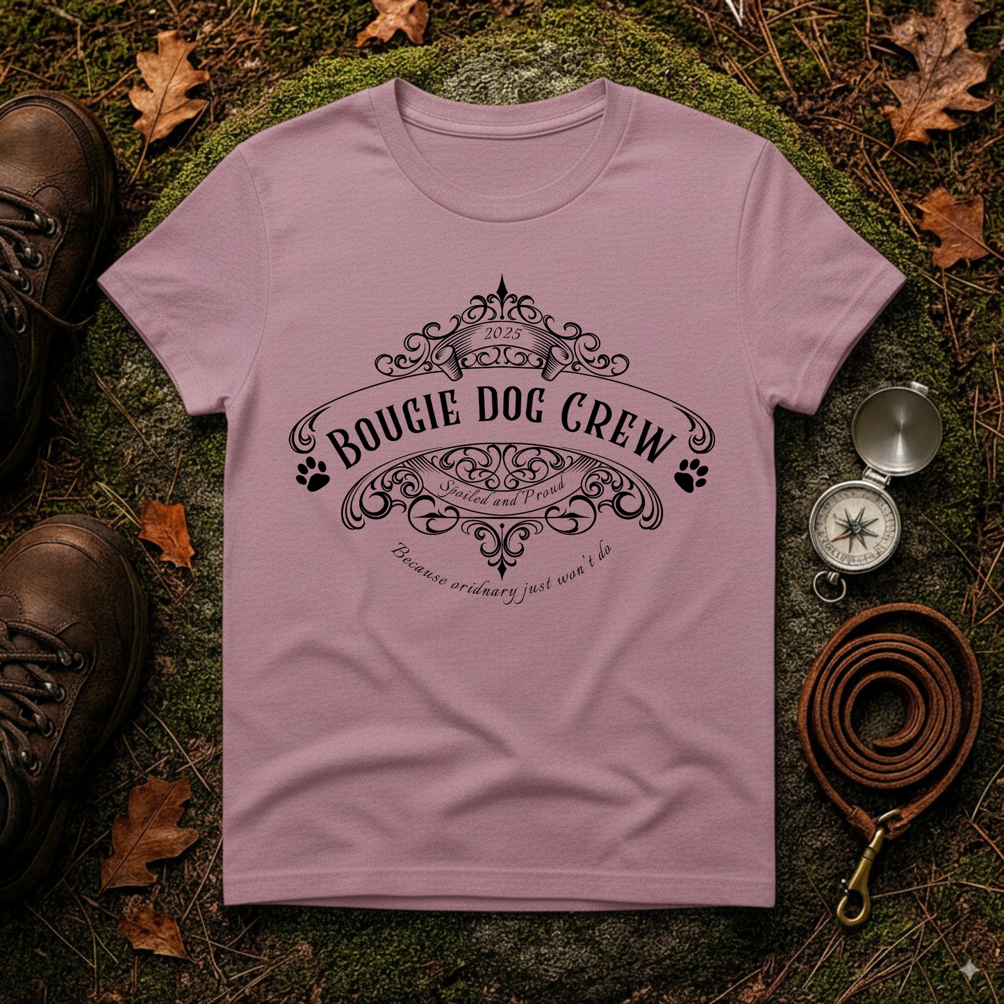Bougie Dog Crew T-Shirt — Spoiled Dog Mom Tee