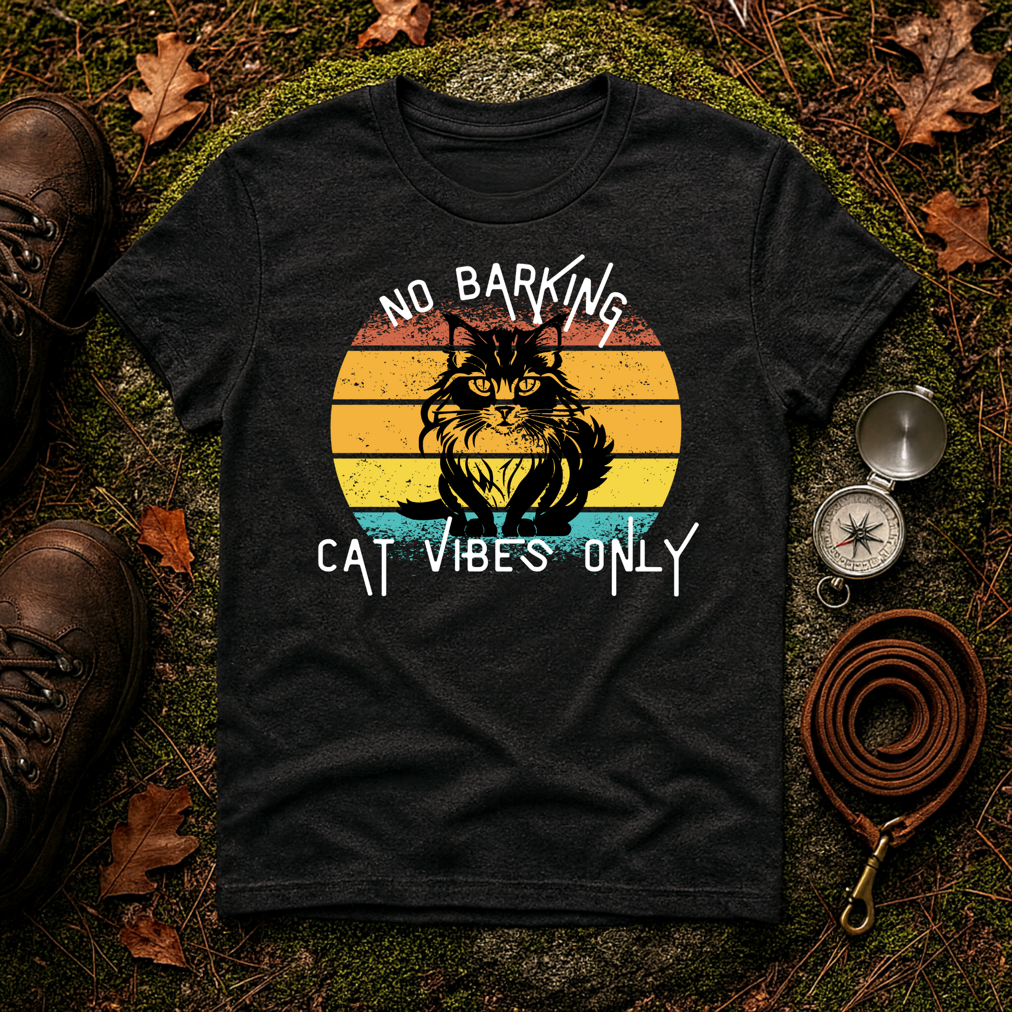 Cat Vibes Only Retro T-Shirt