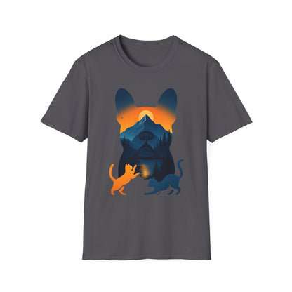 Pet Lover Sunset Graphic Tee, Outdoor Adventure Shirt, Cute Cat Dog T-Shirt, Animal Lover Gift, Nature Lover Apparel