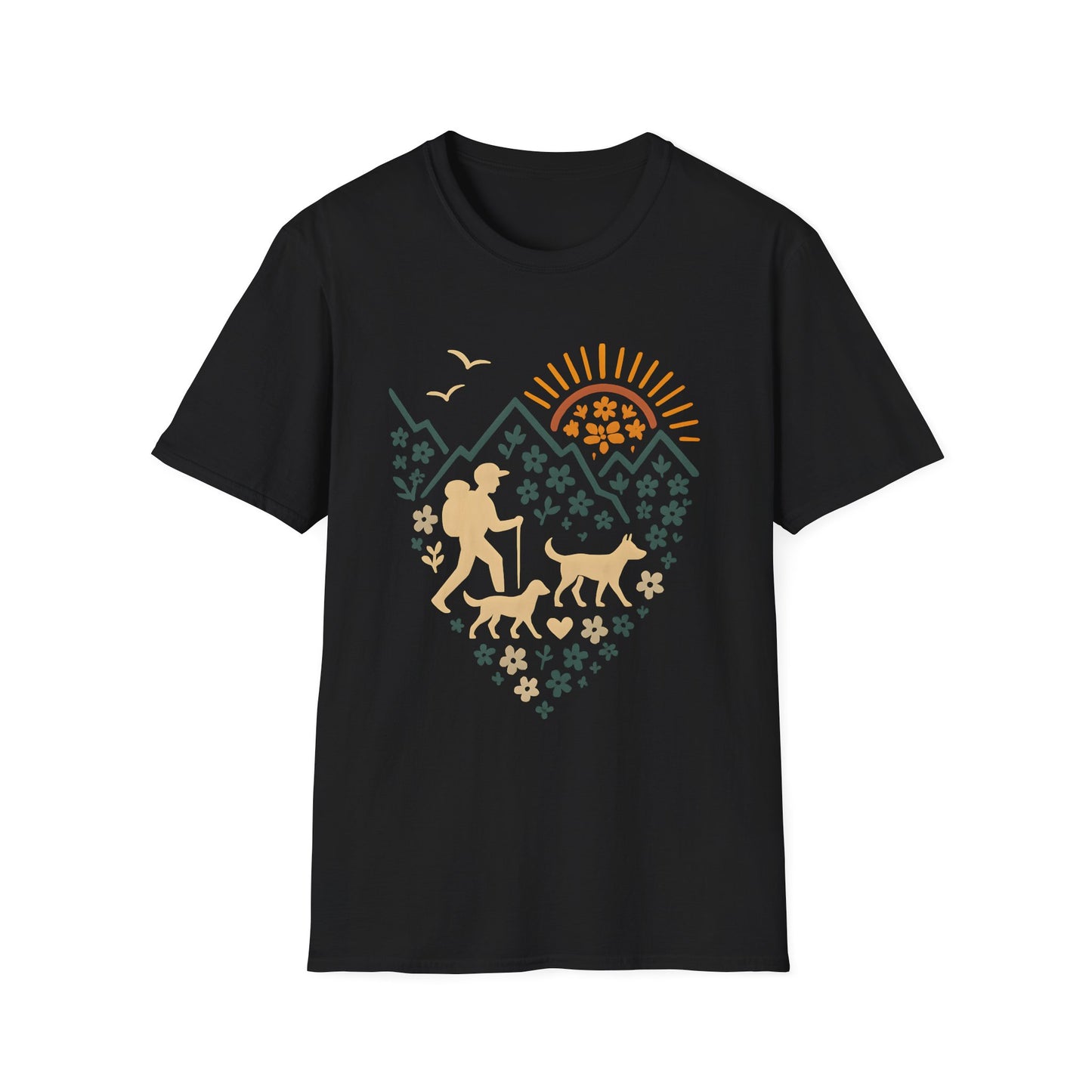 Outdoor Adventure T-Shirt, Nature Lover Tee, Hiking Gift, Dog Walking Shirt, Travel Enthusiast Top, Casual Wear