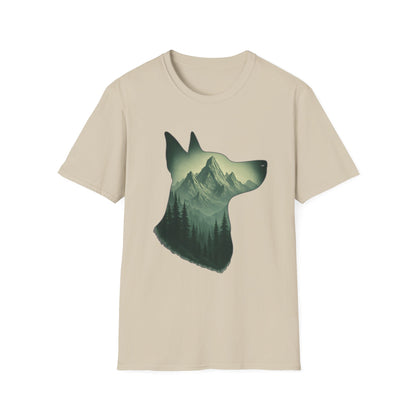 Mountain Dog Graphic T-Shirt | Nature Lover Tee, Pet Owner Gift, Outdoor Adventure Shirt, Animal Lover Apparel, Eco-Friendly Fashion