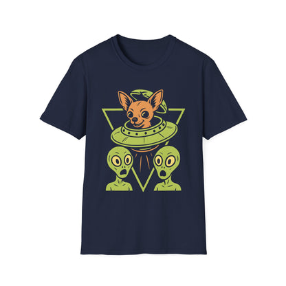 Alien Chihuahua UFO Funny Dog T-Shirt for Pet Lovers, Quirky Gift, UFO Design, Pet Lover's Apparel, Fun Casual Wear