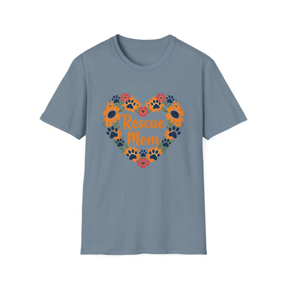 Rescue Mom Floral Heart Tee – Dog Mom Gift