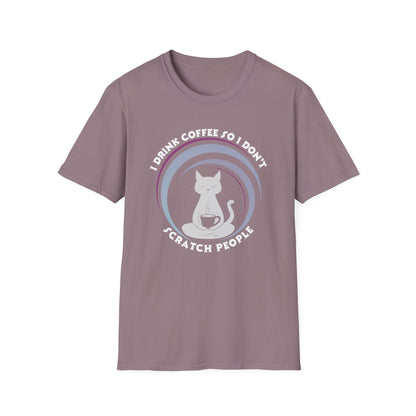Funny Cat Coffee Shirt – I Drink Coffee So I Don't Scratch People Tee