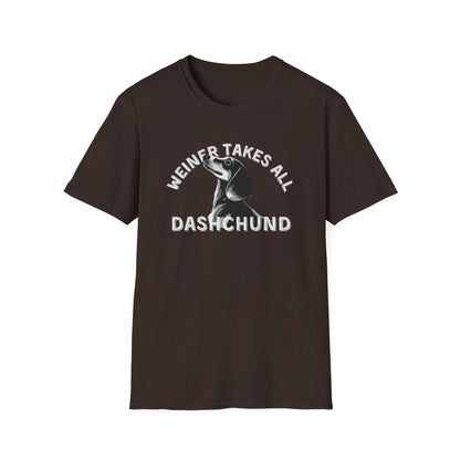 Funny Dachshund Shirt – Weiner Takes All T-Shirt
