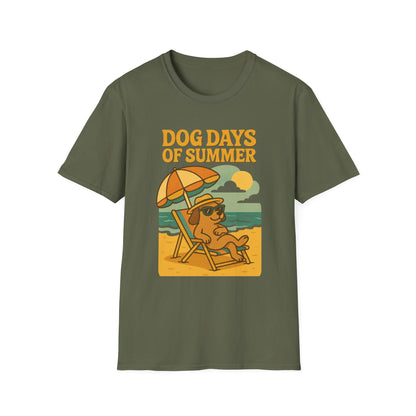 Dog Days of Summer Unisex T-Shirt - Cute Dog Graphic Tee for Pet Lovers, Summer Vibes, Beach Day, Gift Idea, Casual Wear