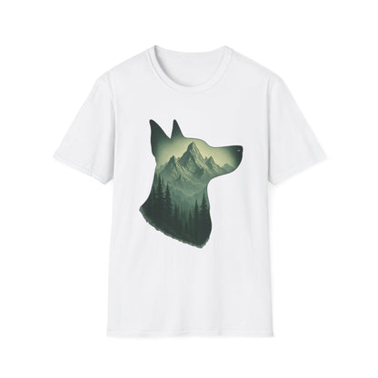 Mountain Dog Graphic T-Shirt | Nature Lover Tee, Pet Owner Gift, Outdoor Adventure Shirt, Animal Lover Apparel, Eco-Friendly Fashion