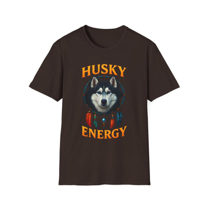 Husky Energy T-Shirt, Unisex Dog Lover Tee, Casual Wear, Pet Owner Gift, Animal Spirit Shirt, Outdoor Adventure Top