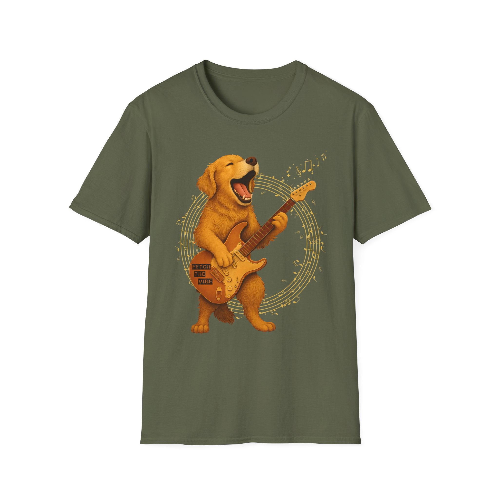 Rocking Golden Retriever Guitar Shirt