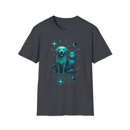 Celestial Dog and Cat Glow Space Pet Lover T-Shirt