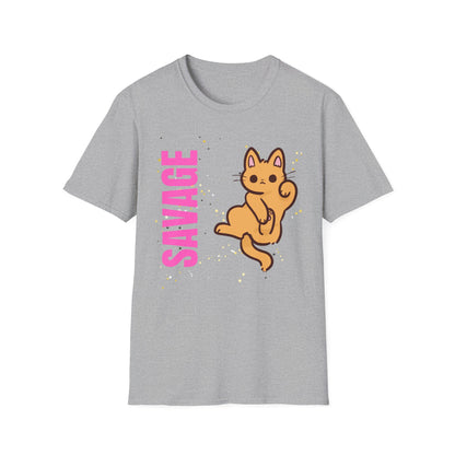 Savage Cat Tee - Cute Kawaii Cat Graphic Shirt