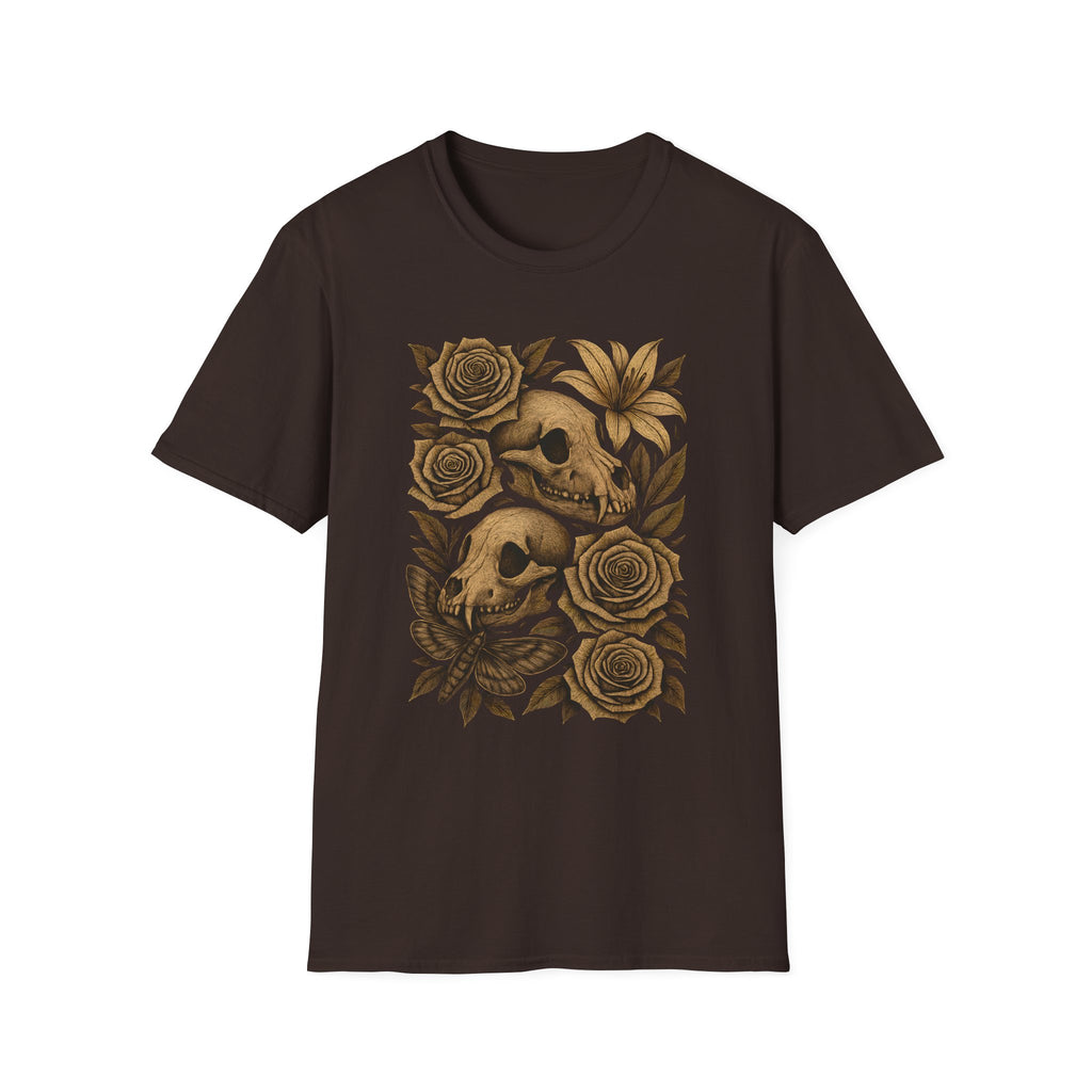 Gothic Floral Skull T-Shirt