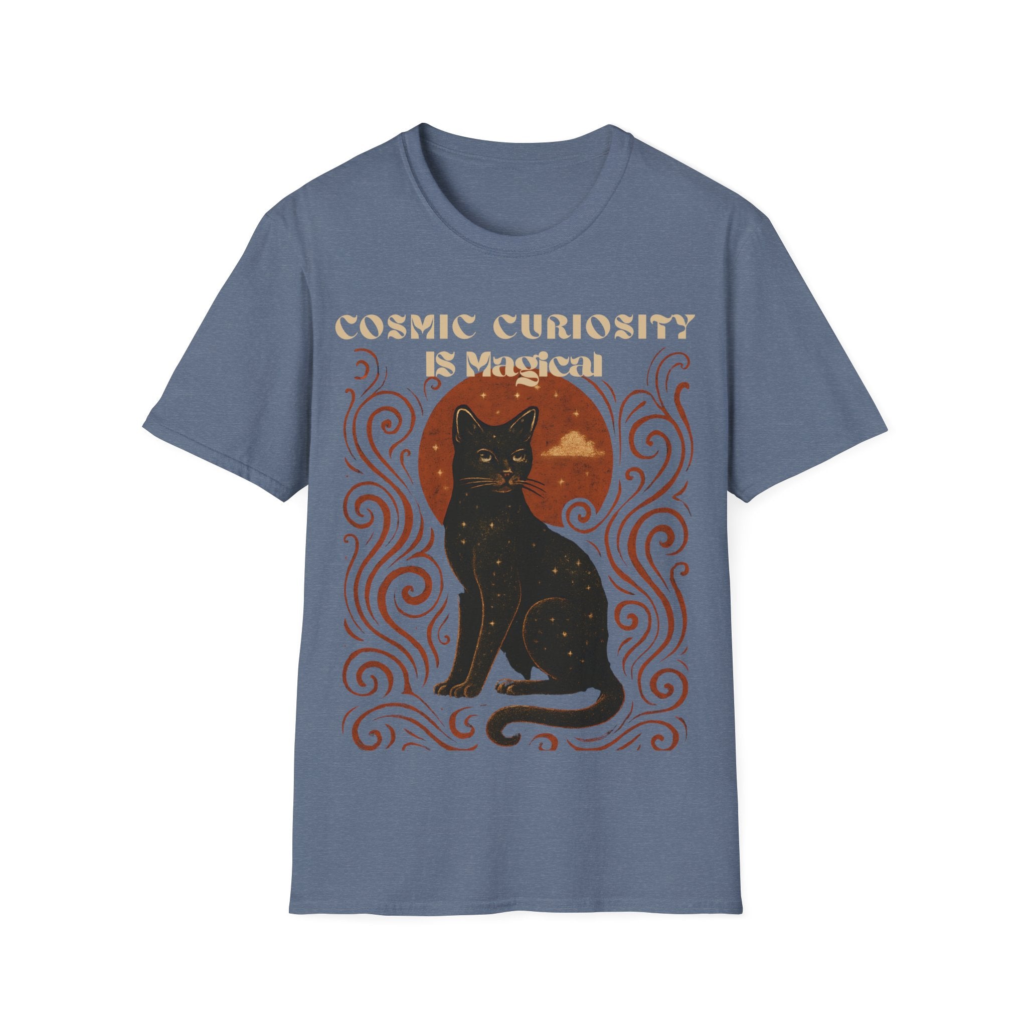 Cosmic Curiosity Black Cat T-Shirt