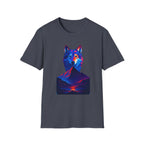 Neon Wolf and Mountain Sunset Spirit Animal T-Shirt