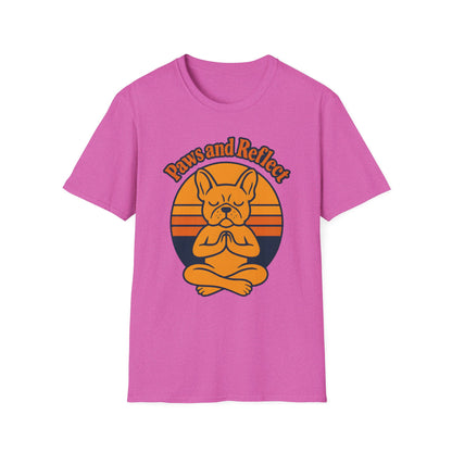 Paws and Reflect T-Shirt | Funny Meditating Dog Graphic Tee