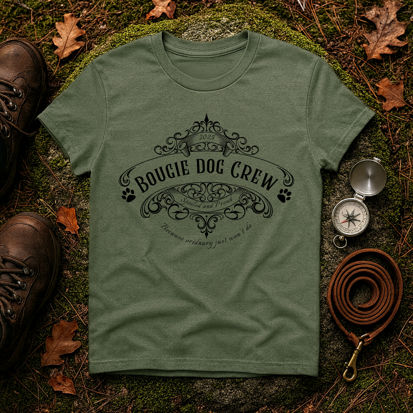 Bougie Dog Crew T-Shirt — Spoiled Dog Mom Tee