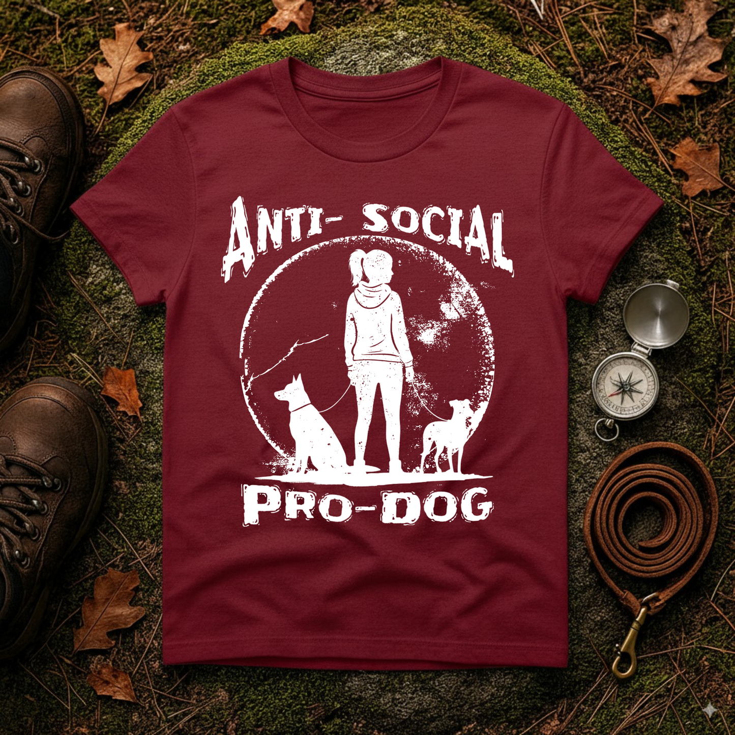 Anti-Social Pro-Dog Women’s Dog Lover T-Shirt