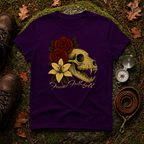 Forever Faithful Dog Skull Floral Gothic T-Shirt