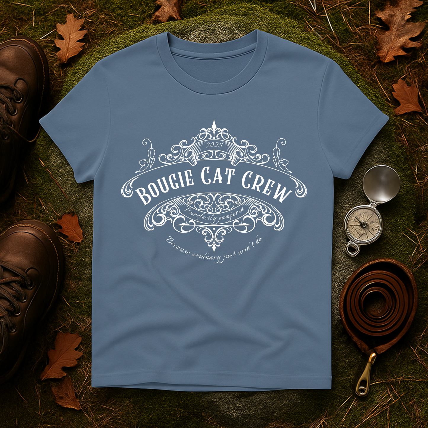 Bougie Cat Crew Tee – Purrfectly Pampered Cat Shirt