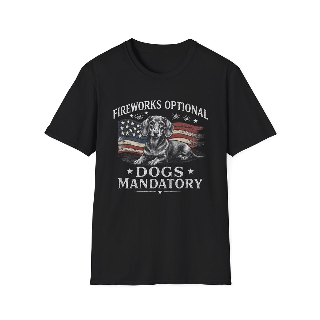 Fireworks Optional Dogs Mandatory Dachshund T-Shirt