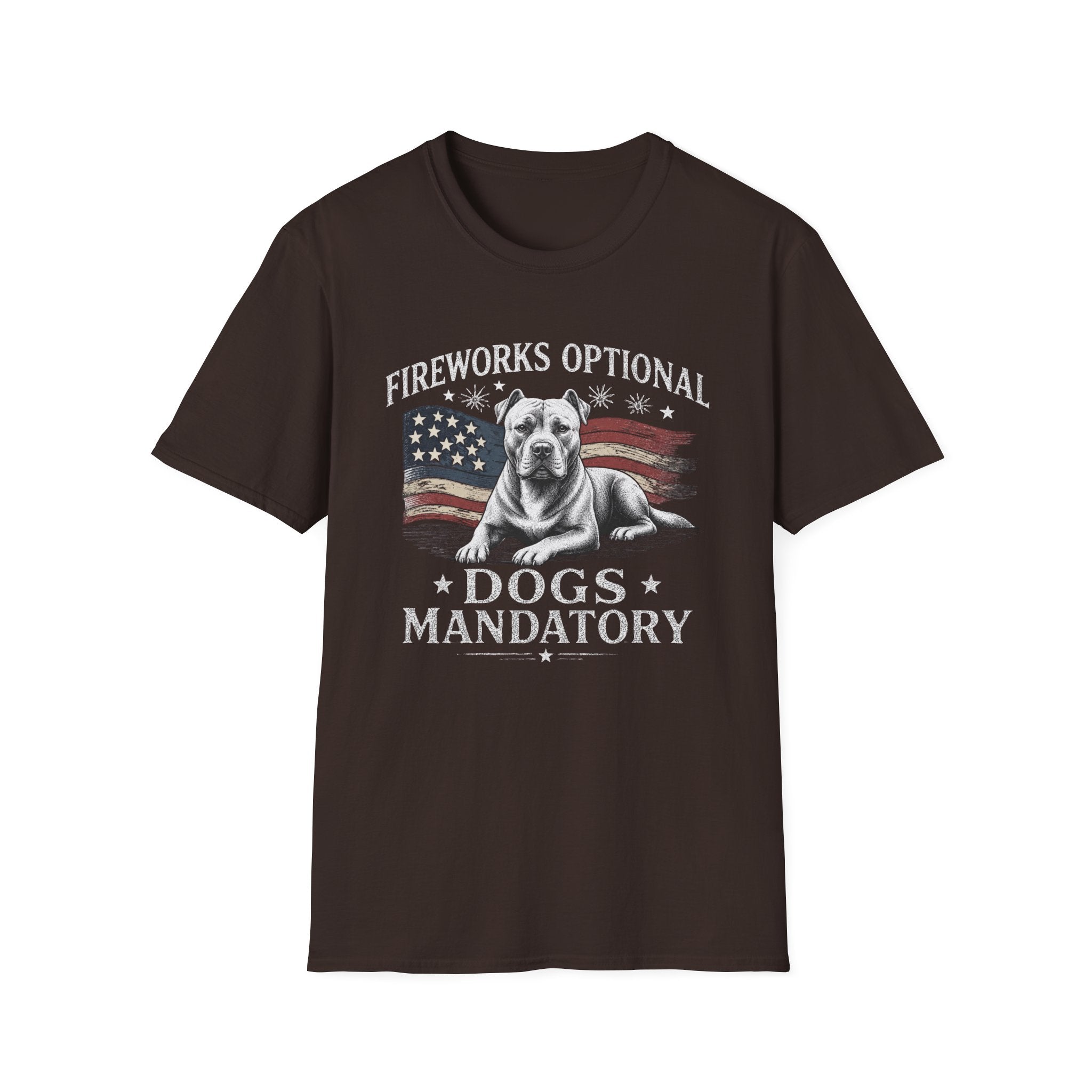 Fireworks Optional Dogs Mandatory Pitbull T-Shirt