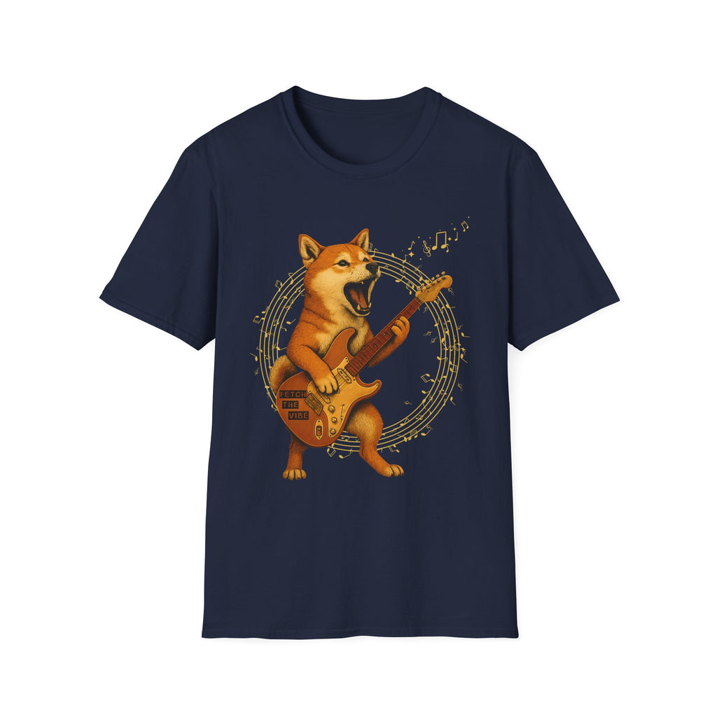 Rocking Shiba Inu Dog Guitar T-Shirt