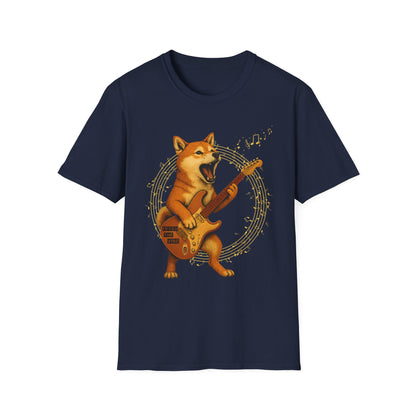 Rocking Shiba Inu Dog Guitar T-Shirt – Funny Dog Rock Band Tee Cute Guitar Dog Tee, Music Lover Gift, Pet Lover Apparel, Fun Casual Wear, Birthday Gift