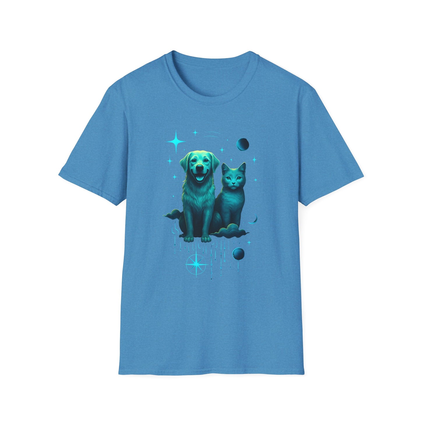 Celestial Dog and Cat Glow Space Pet Lover T-Shirt