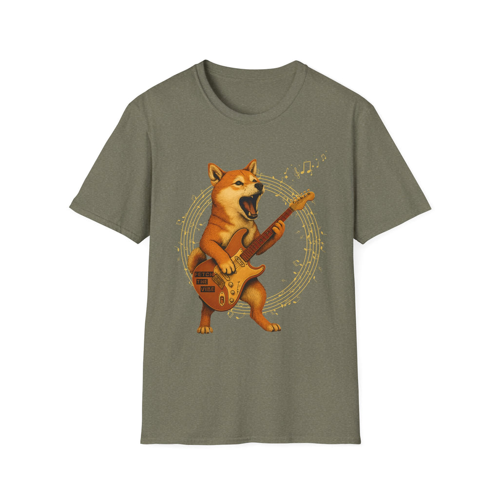 Rocking Shiba Inu Dog Guitar T-Shirt