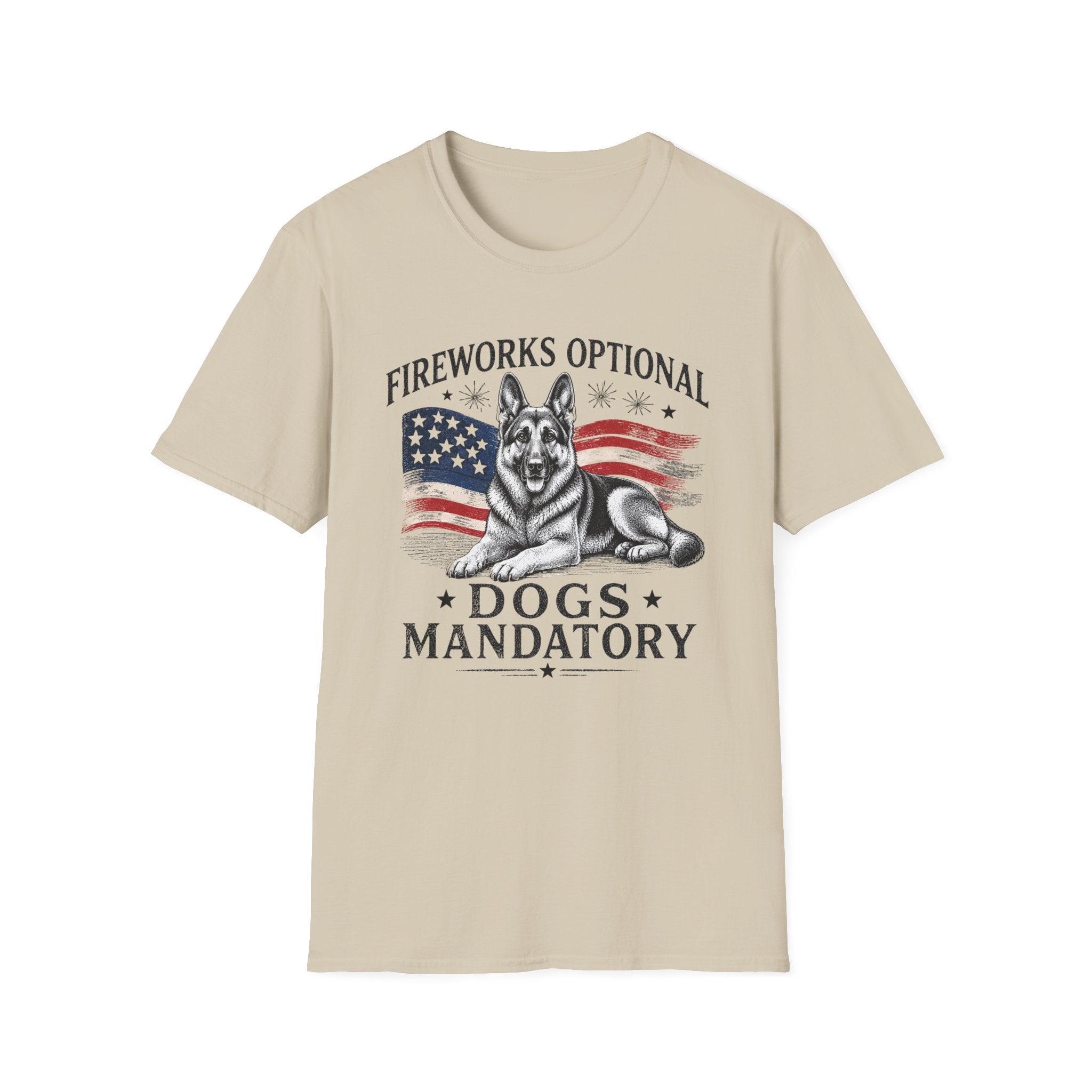 Fireworks Optional Dogs Mandatory German Shepard T-Shirt