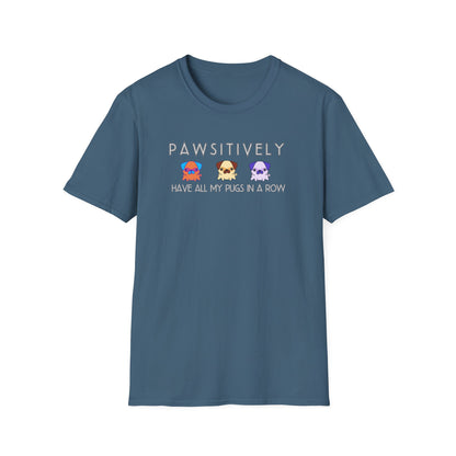 Funny Pug Shirt – Pawsitively All My Pugs in a Row Tee