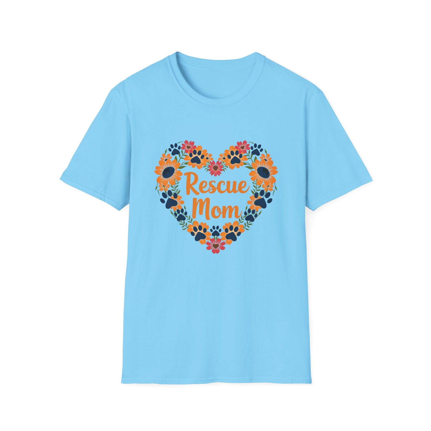 Rescue Mom Floral Heart Tee – Dog Mom Gift