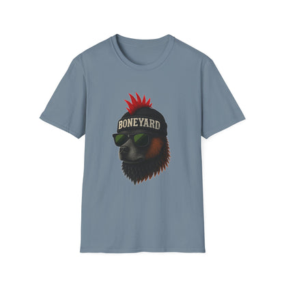 Punk Rock dog T-Shirt, Cool Graphic Tee, Music Lover Shirt, Festival Outfit, Unique Gift for Teens, Boneyard Design