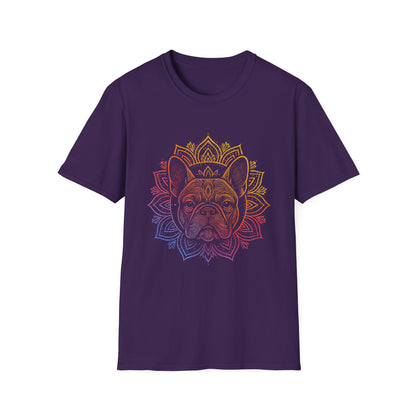 Bohemian French Bulldog Tee, Dog Lover Gift, Mandala Art T-Shirt, Unisex Graphic Top, Cute Pet Owner Apparel, Casual Statement Shirt